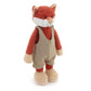 JamieCare 12" Cute and Cuddly Red Fox Stuffed Animal in Trendy Knit Overalls,Made with Premium Materials, Hypoallergenic,Warming Gift for Birthdays