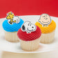 DecoPac Peanuts® Cupcake Rings, 24 Peanuts® Snoopy®, Charlie Brown, Woodstock® Cupcake Decorations, Food Safe Cake Toppers - 24 Pack