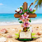 SHAIMIOU The Cross Flower Building Block Set,Faithful Blossoms DIY Plastic Bricks Religious Easter Resurrection Home Decor for Believer Adult