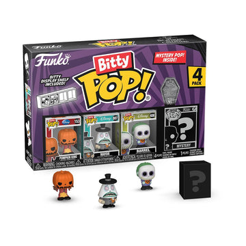 Funko Bitty Pop the Nightmare Before Christmas - Pumpkin Jack 4PK - Pumpkin King, Mayor (Frowning), Barrel and A Surprise Mystery Mini Figure - 0.9