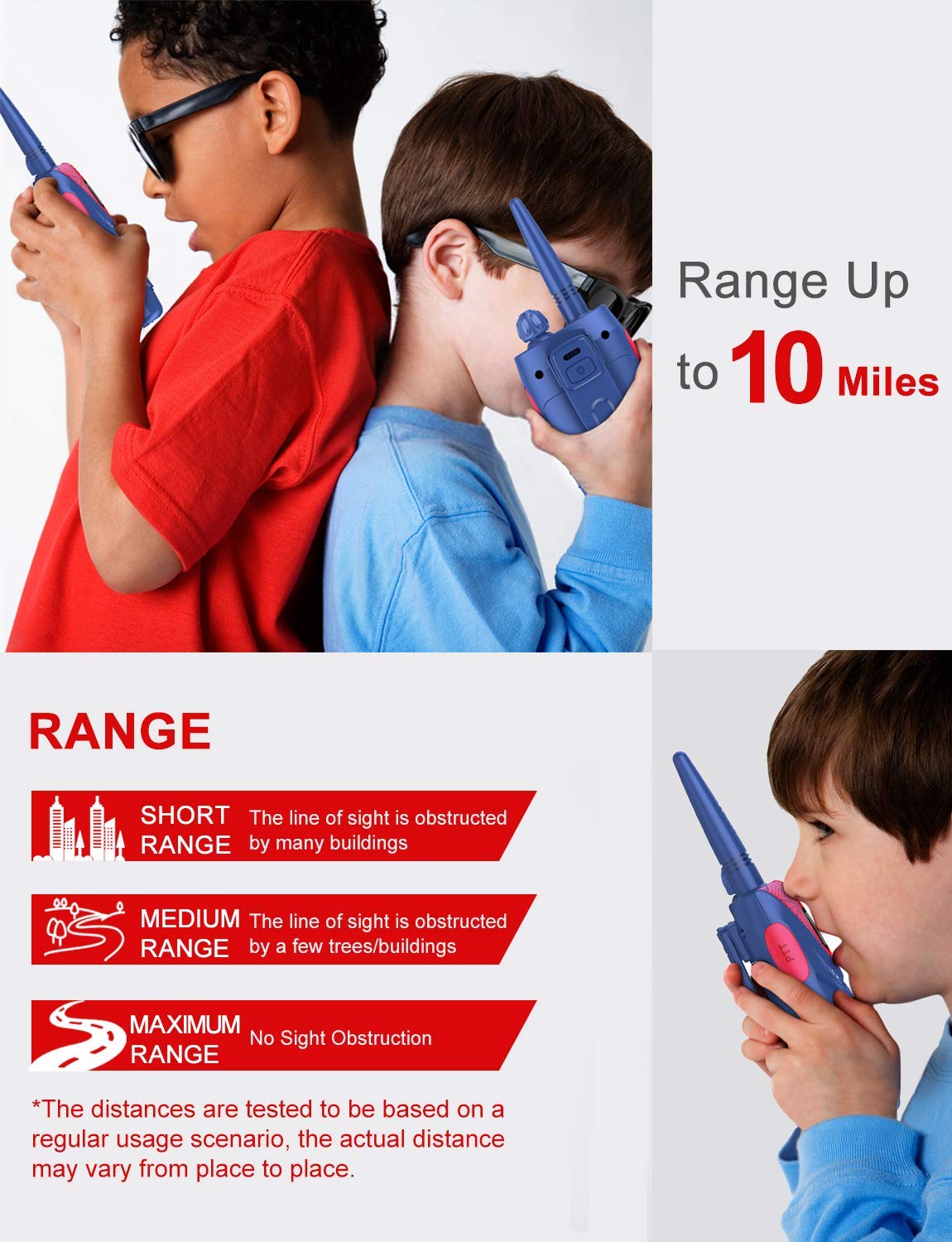 QNIGLO Walkie Talkies for Kids, 2 Pack Kids Walkie Talkies Toys Gifts for Boys Girls 3 4 5 6 7 8 Year Old, Outdoor Hiking Camping Adventure