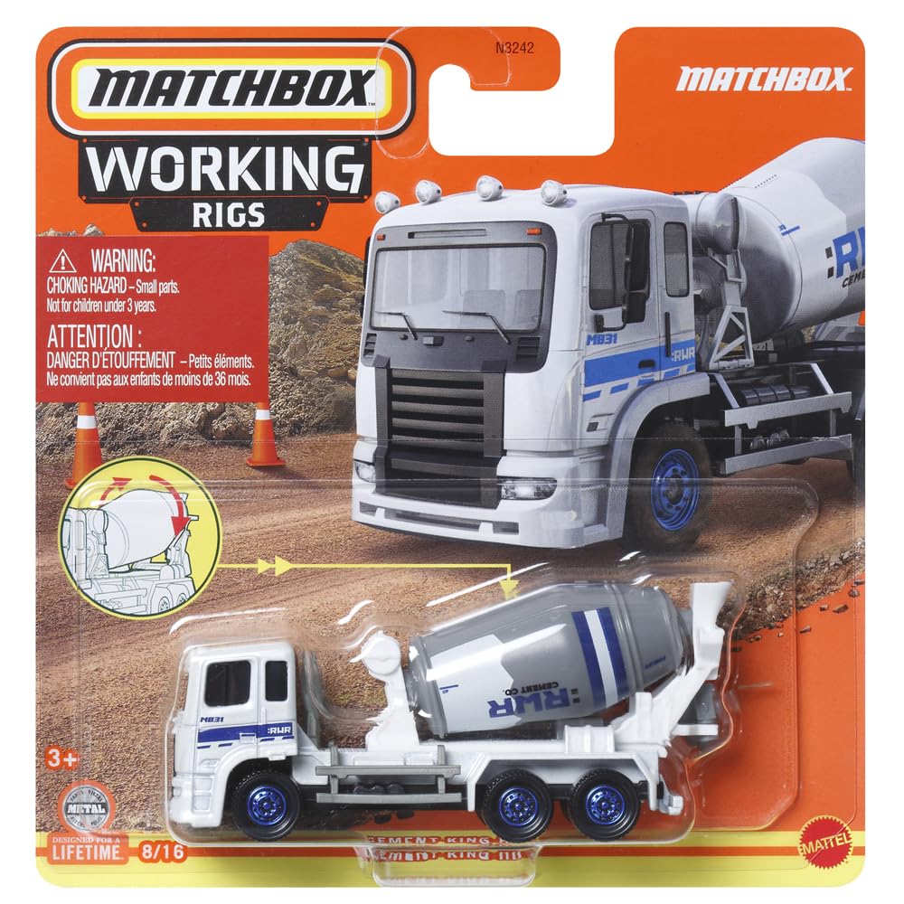 MBX Matchbox Working Rigs Cement King HD (White/Gray) 8/16