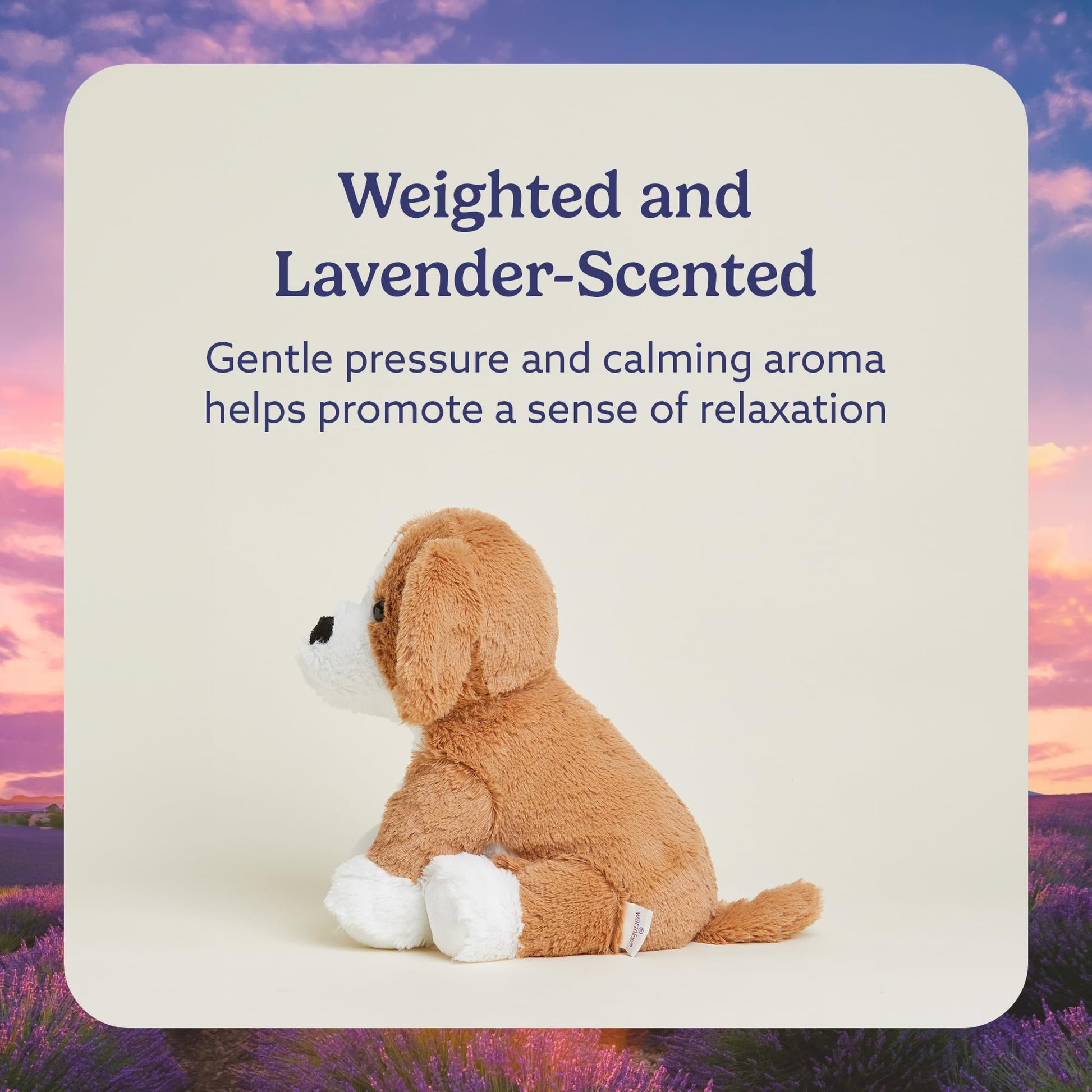 warmies Microwavable & Weighted Stuffed Animals, Beagle - Heat Therapy Weighted Plush - Cooling Relief Plush Toys - Lavender Scented Comfort