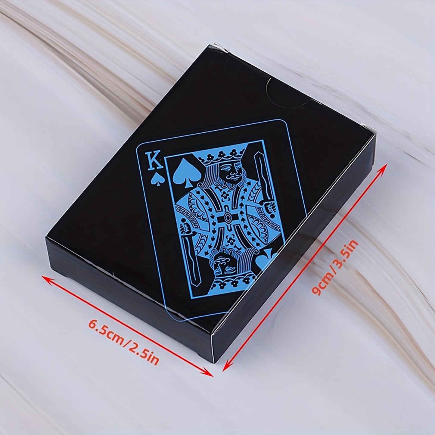 zeamas 1pc Waterproof Plastic Poker Playing Cards PET Table Games Halloween/Thanksgiving Day (Blue x Silver)