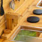 Noble Toys XL Cedar Outdoor Mud Kitchen Centered with Backsplash and Stovetop for Toddlers Kids | Pretend Play Table | Sensory Table | Outside Playset