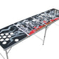 Bones Portable Pong Table with Cup Holes for Football Tailgating, Camping, Halloween Decoration Games.