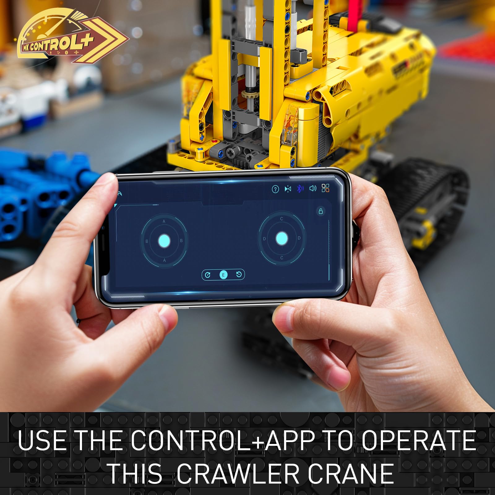 Mould King MOC Crawler Crane Advanced Building Kit for Adults, MOC Mobile Crane Heavy-Duty Truck Sets to Build, APP Control Large Engineering