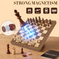 Tobaisaa 15 Inch Natural Wood 2 in 1 Magnetic Chess & Checkers Set