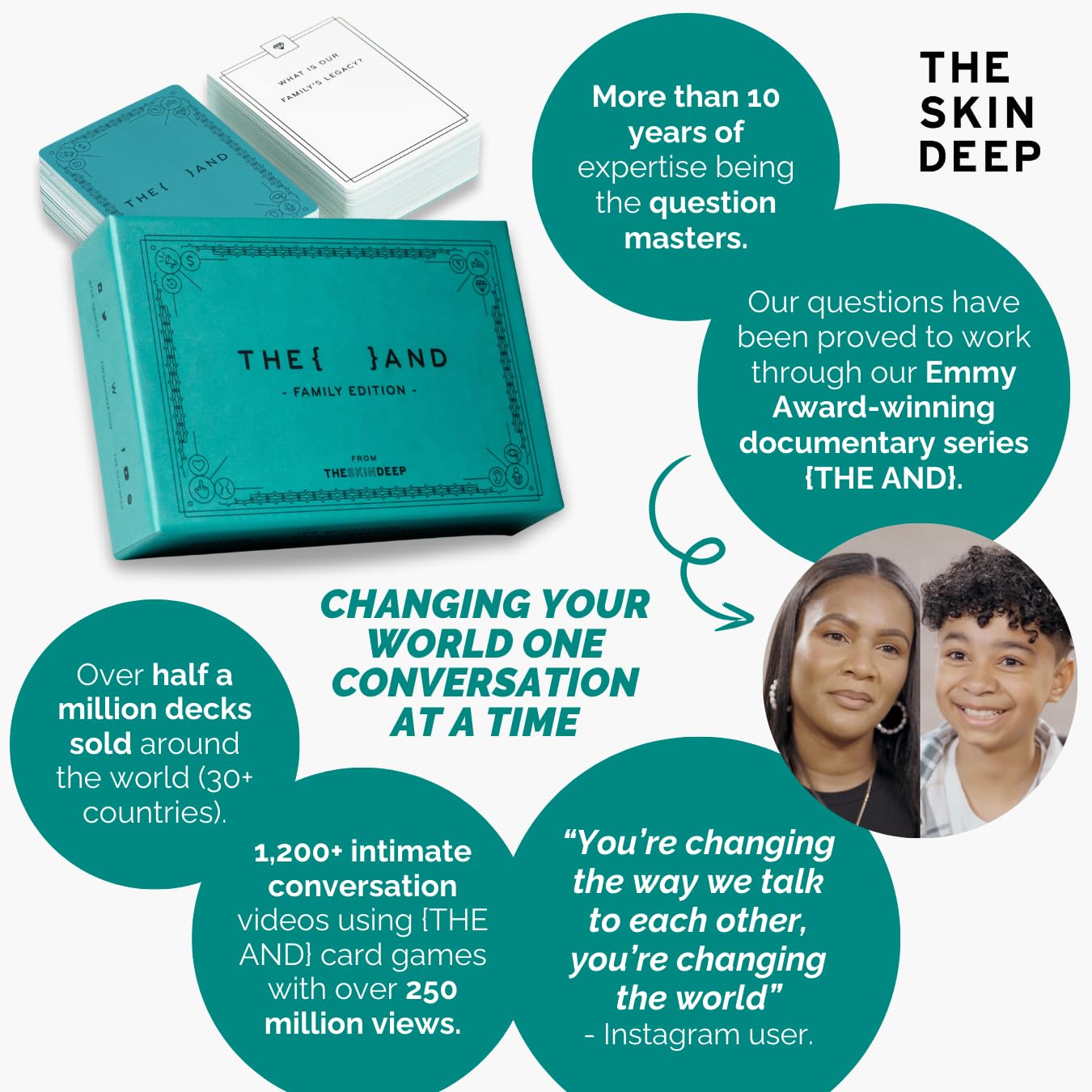 {THE AND} Family Edition - 199 Family Conversation Cards to Strengthen Relationships - Questions for Families to Get Everyone Talking - Fun Family