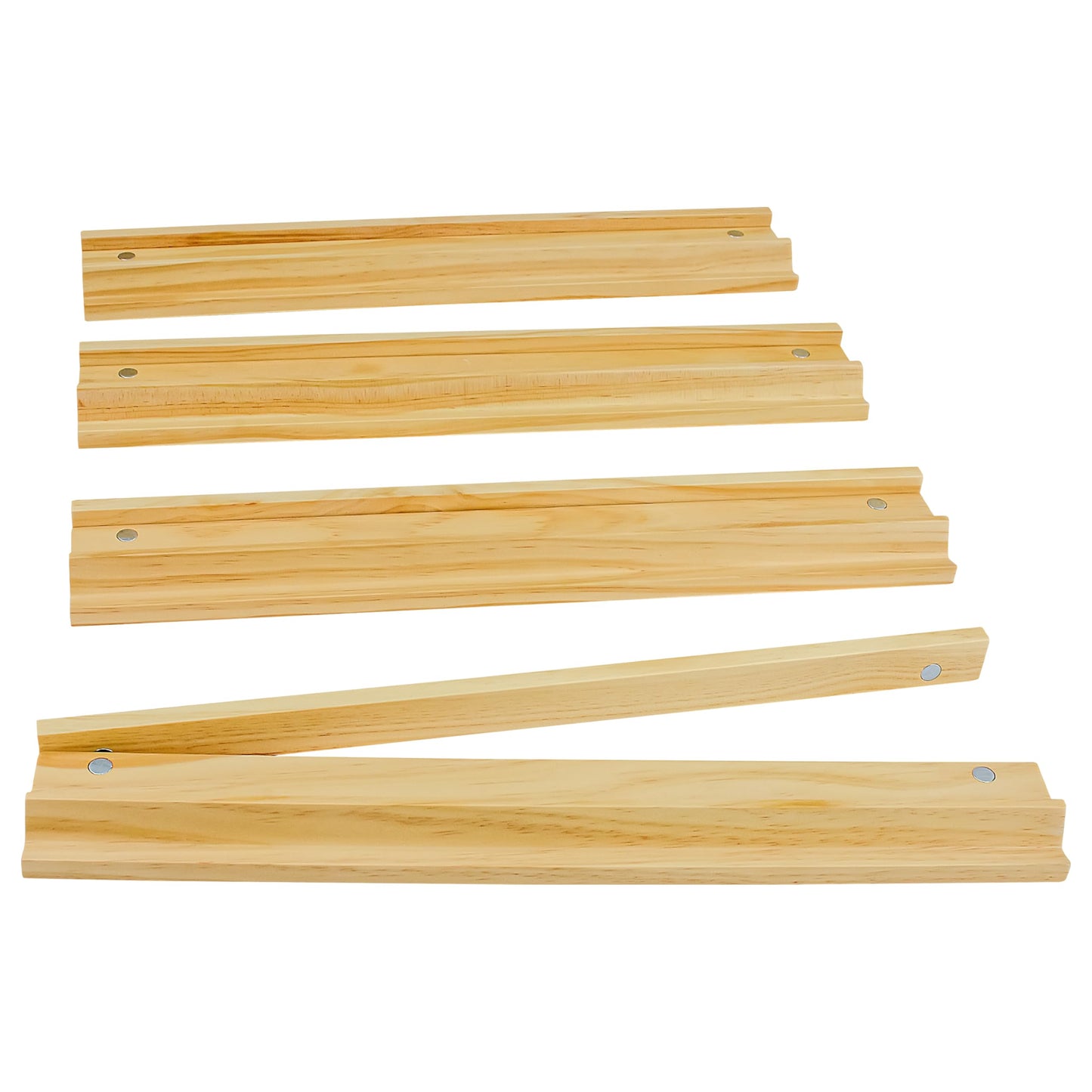 Vovotuzzi 4PCS Magnetic Wooden Mahjong Racks - Natural Solid Pine Wood Pushers Set, American Mahjong Tile Rack Set, Mahjong Accessories for Standard
