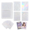 Kevvnza 200 Pcs Holographic Card Sleeves 65x91mm, Clear Kpop Photocard Sleeves, Laser Flashing Trading Card Protectors for Photo Cards, TCG, Sports