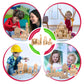 Migargle Kids Wooden Blocks - 80 Pcs - Stacking Building Blocks for Toddlers - Natural Beech Wood Blocks - Preschool Learning Toys for Kids Ages 3+