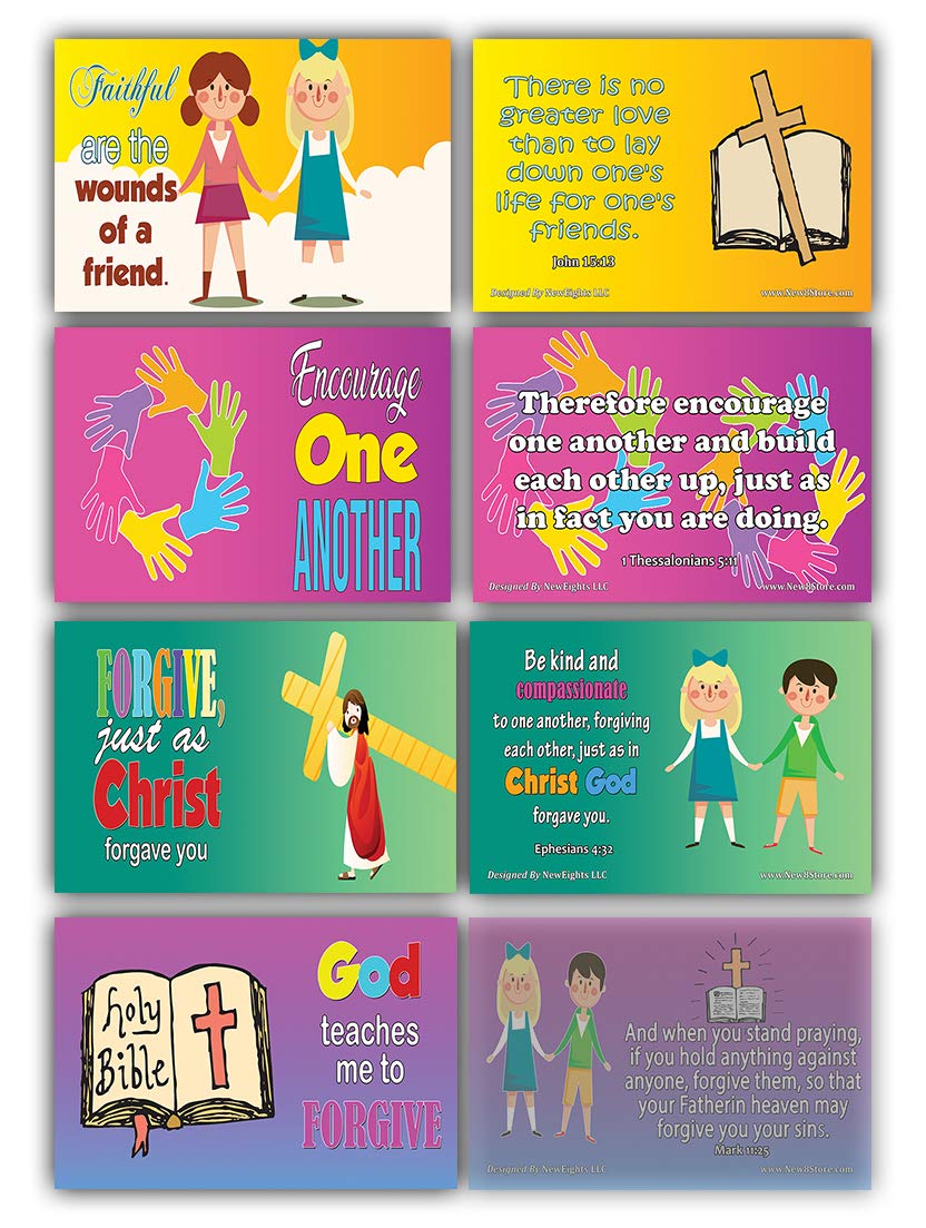 NewEights Daily Devotional Topical Bible Verses Kids (30 Cards x 2 Set)