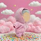 17cm Dolls Clothes Outfit Set for Doll - Casual Style Hoodies Clothing Set for Doll Dress Up, Pink Set