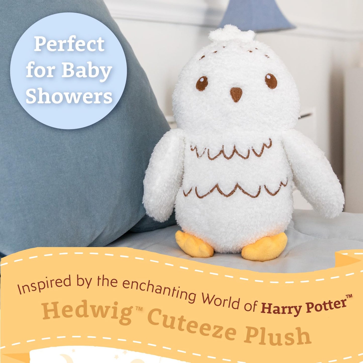 Kids Preferred Harry Potter Cuteeze Hedwig Owl Stuffed Animal Plush Toys Soft Cuddle Plushie Gifts for Baby and Toddler Boys and Girls - 12 Inches
