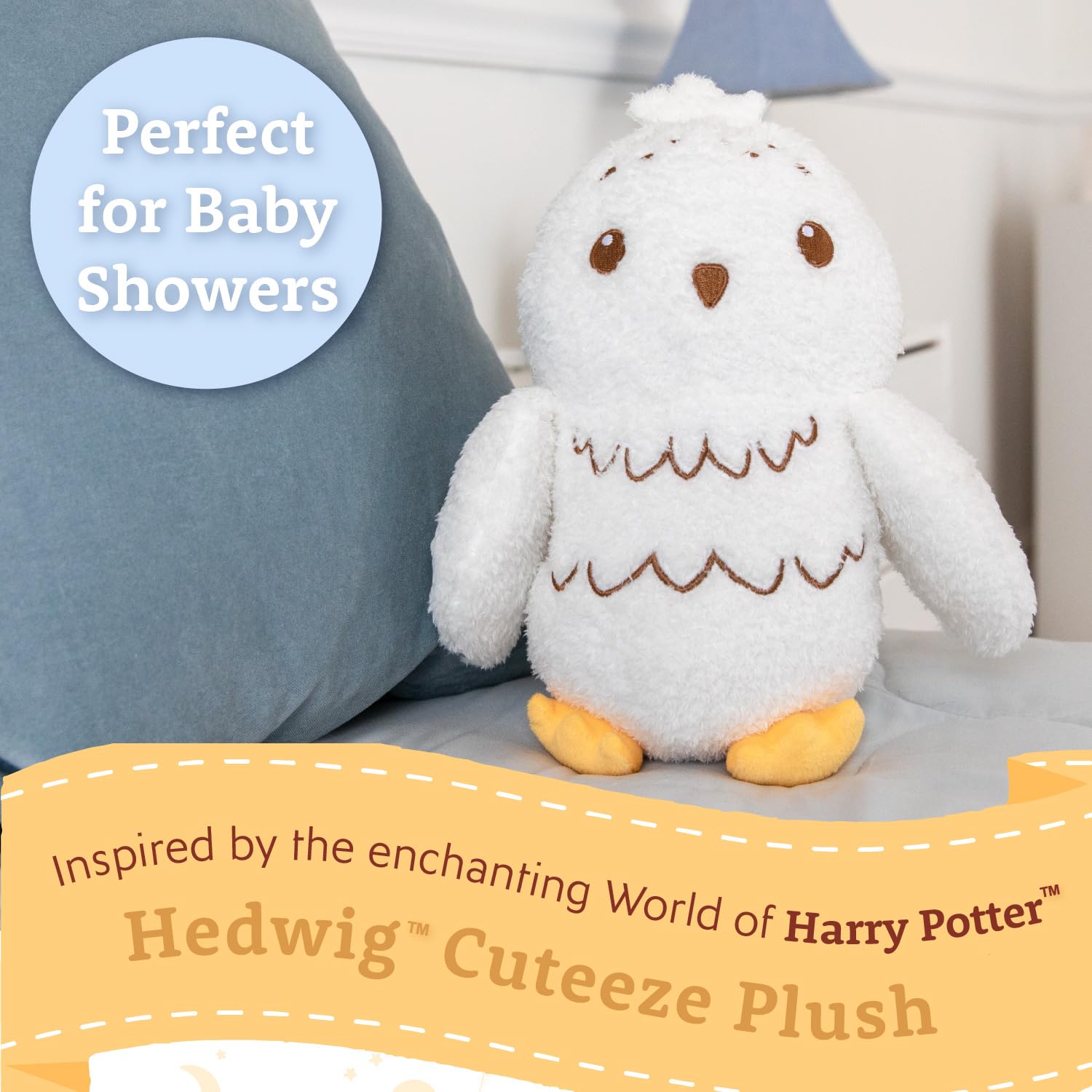 Kids Preferred Harry Potter Cuteeze Hedwig Owl Stuffed Animal Plush Toys Soft Cuddle Plushie Gifts for Baby and Toddler Boys and Girls - 12 Inches