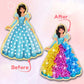 QLKYTALA Poke Poke Art Kits for Girls - Arts and Crafts for Kids 4-8 - 4 5 6 7 8 9 10 Year Old Girl Birthday Gifts - Princess Dress-Up DIY Creative