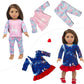23 Pcs American Doll Clothes Dress and Accessories Sets for American 18 inch Dolls - Including 10 Complete Set of Clothing , Doll Accessories