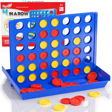 Pup Go 4 in a Row Connect Board Games for Kids 3-12, Family Games, Outdoor Games for Adults and Familty, 2 Players Travel Game, Party Game, All-in-1