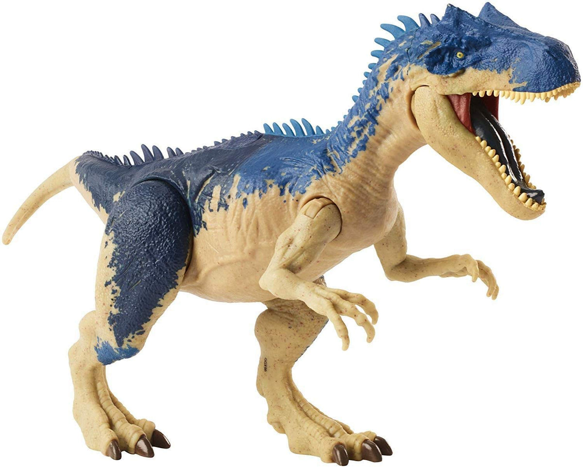 Jurassic World Dual Attack Allosaurus Dinosaurs in Medium Size with Button-activated Dual Strike Action Moves Like Tail & Head Strikes