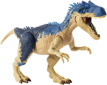 Jurassic World Dual Attack Allosaurus Dinosaurs in Medium Size with Button-activated Dual Strike Action Moves Like Tail & Head Strikes