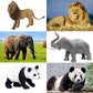RUSON 12 Pcs Realistic Jungle Animal Figurines, Safari Animals Figures Toys Cake Topper Plastic African Wild Zoo Animals Playset Party Supplies