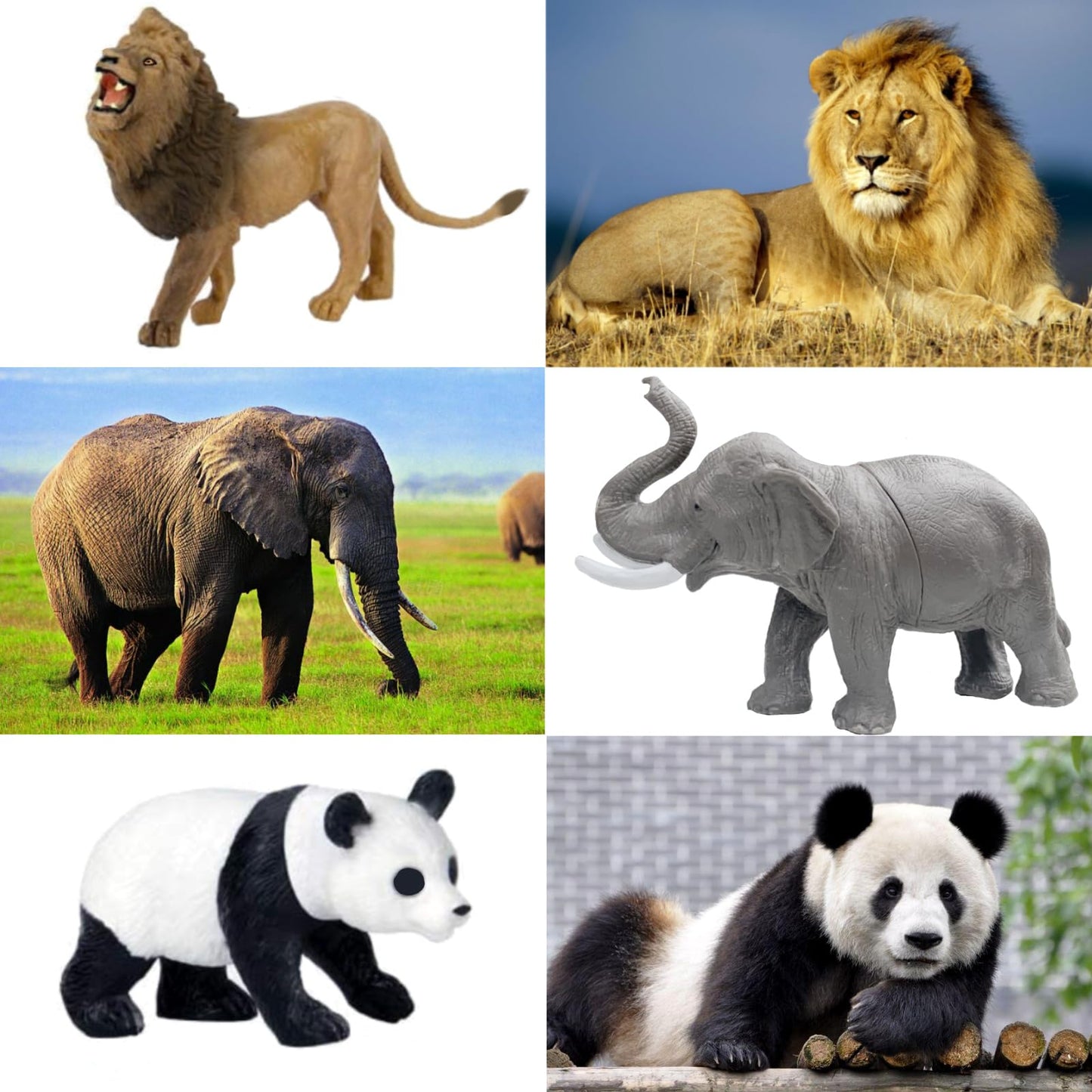 RUSON 12 Pcs Realistic Jungle Animal Figurines, Safari Animals Figures Toys Cake Topper Plastic African Wild Zoo Animals Playset Party Supplies