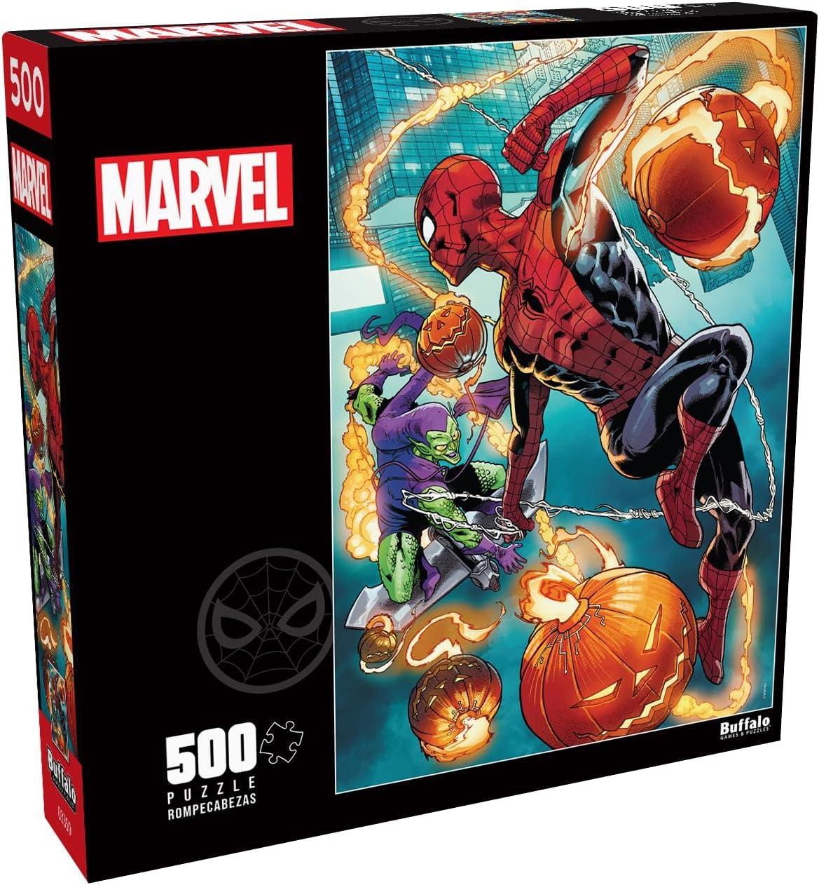 Buffalo Games - Marvel - Spider-Man vs. Green Goblin - 500 Piece Jigsaw Puzzle for Adults -Challenging Puzzle Perfect for Game Nights - Finished Size