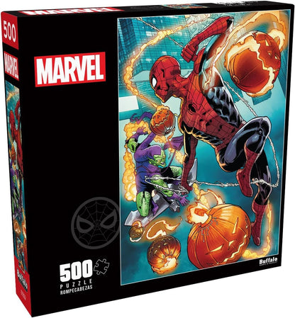 Buffalo Games - Marvel - Spider-Man vs. Green Goblin - 500 Piece Jigsaw Puzzle for Adults -Challenging Puzzle Perfect for Game Nights - Finished Size