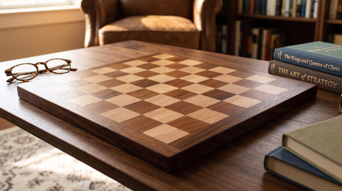 StonKraft Wooden Chess Board Without Pieces for Professional Chess Players - Appropriate Wooden & Brass Chess Pieces Chessmen Available Separately by