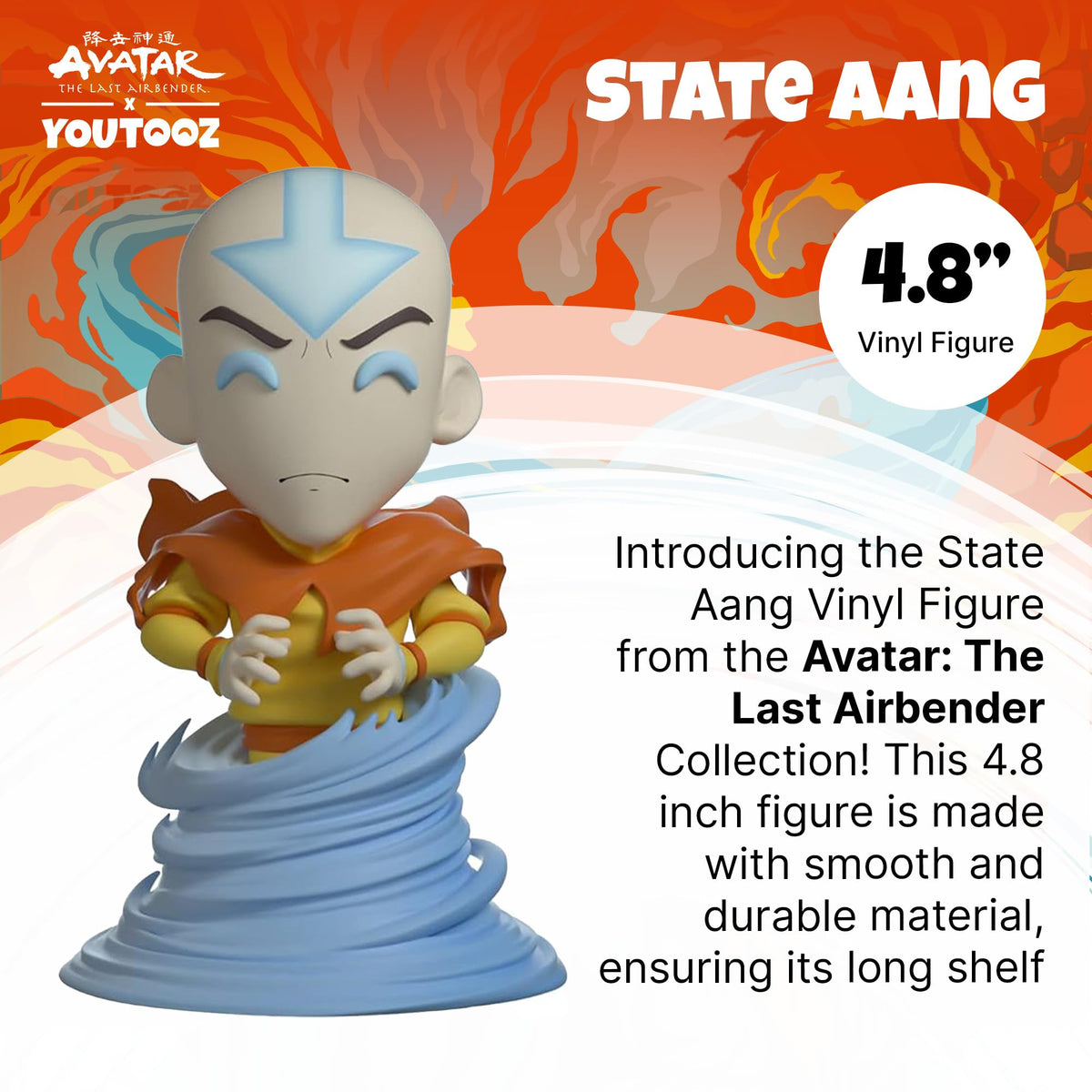 Youtooz Aang Vinyl Action Figure, Avatar State Transformation, 4.8"