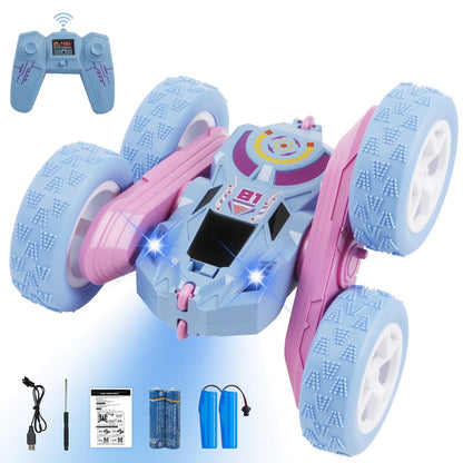 Remote Control Car, RC Cars Toys for Kids Ages 6-12, 2.4GHz RC Stunt Truck with 360° Double-Sided Flips, 4WD Off-Road Racing, Christmas Birthday Gifts