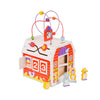 Melissa & Doug First Play Slide, Sort & Roll Wooden Activity Barn with Bead Maze, 6 Wooden Play Pieces (11.75” x 11.75” x 20” Assembled)