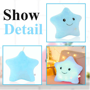 KAHEAUM Creative Twinkle Star Glowing LED Night Light Up Plush Pillows Stuffed Toys Birthday Gifts for Kid Children Friends,Couch Bed Throw Pillows