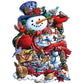 Bits and Pieces - 750 Piece Jigsaw Puzzle for Adults - Happy Holiday Snowman - Christmas Jigsaw Puzzle by Artist Larry Jones, Completed Puzzle Size