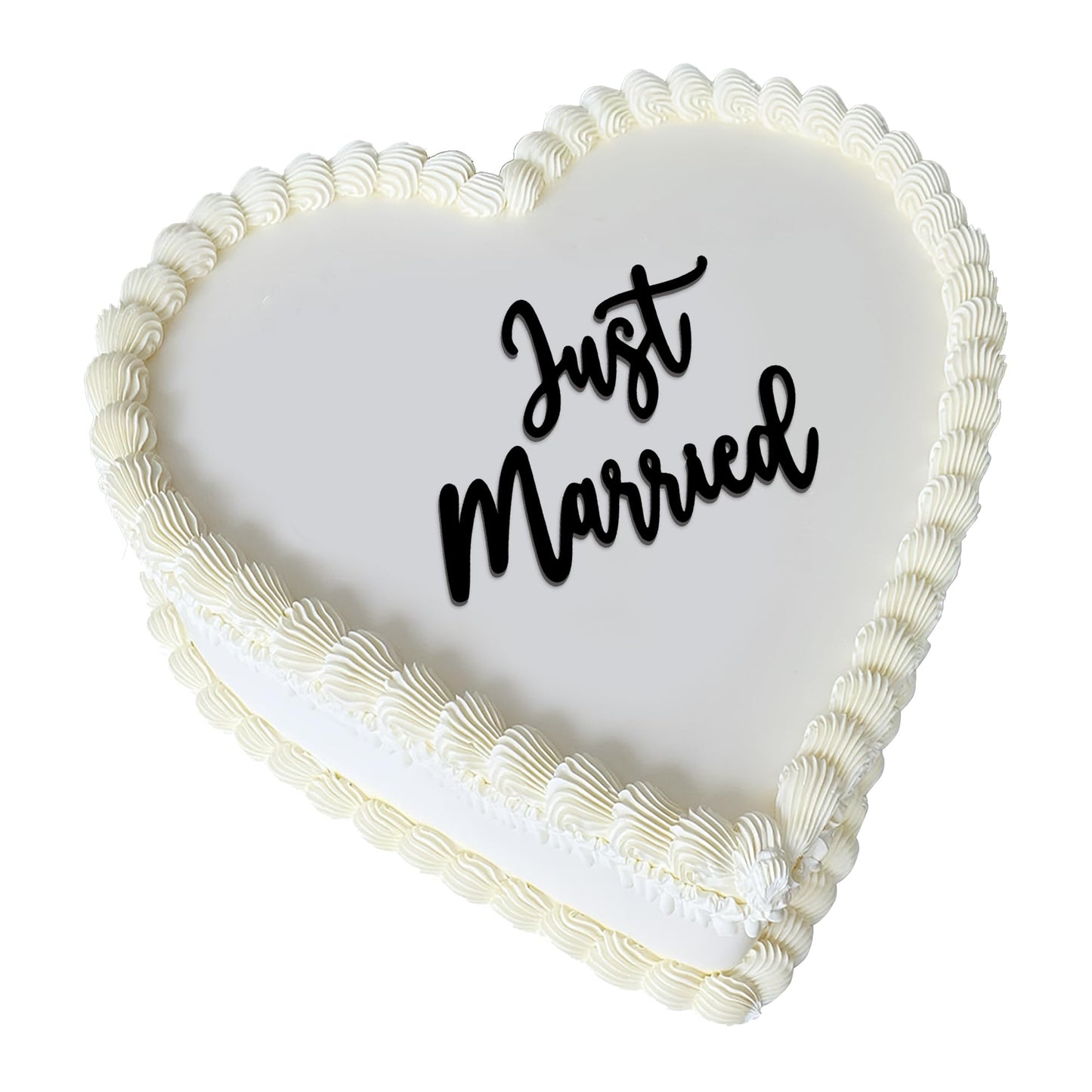 Just Married Cake Topper - Acrylic Wedding Cake Topper for Bride and Groom, Engagement, Bridal Shower Decorations, Elegant Sign for Cake (Just