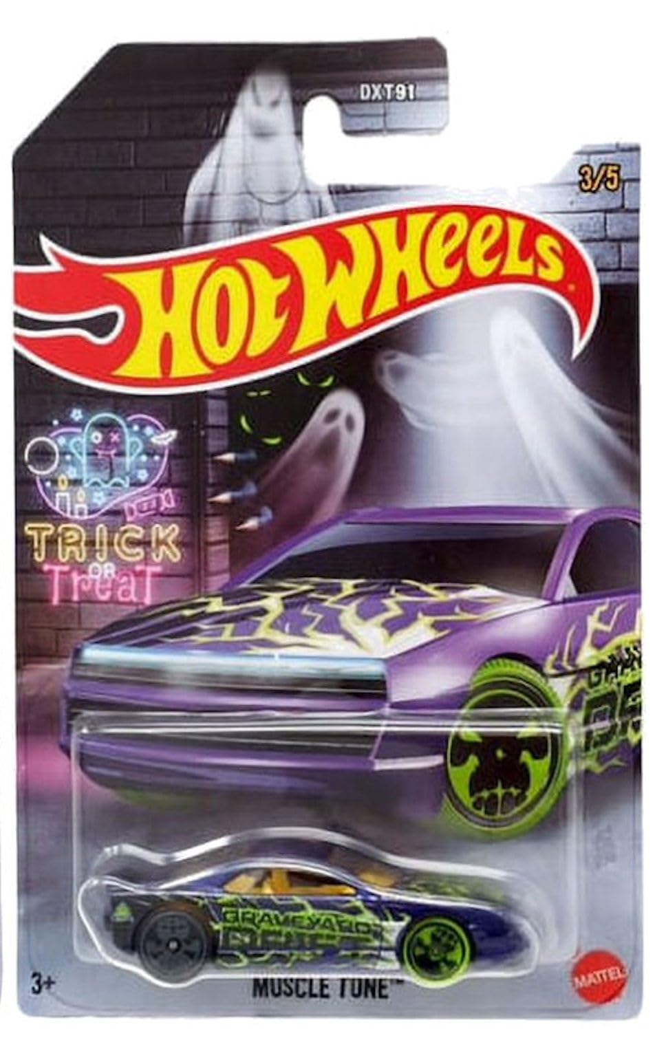 Hot Wheels Mattel 2022 Halloween Die?Cast 5?Vehicle Collector’s Set, Haunted Graphics & Glow Effects, 1:64 Scale, DXT91-956E, Ages 3+