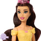 Mattel Disney Princess Belle Fashion Doll & Dog Figure with Color Change Spots, Bathtub, Brush & Hair Accessories, Inspired by Beauty & The Beast