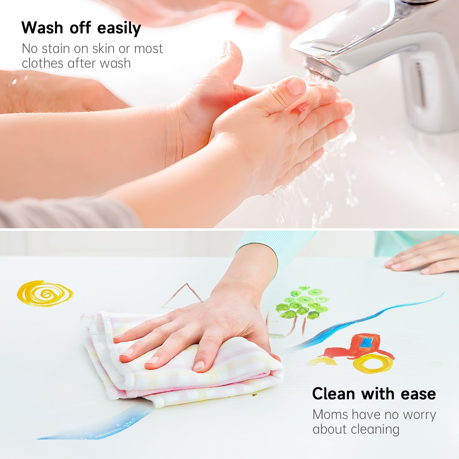 Shuttle Art Washable Finger Paint for Toddlers, 15 Vibrant Colors (1.2 fl oz) Toddler Paint, Non-Toxic Finger Painting for Toddlers 1-3, Kids Arts