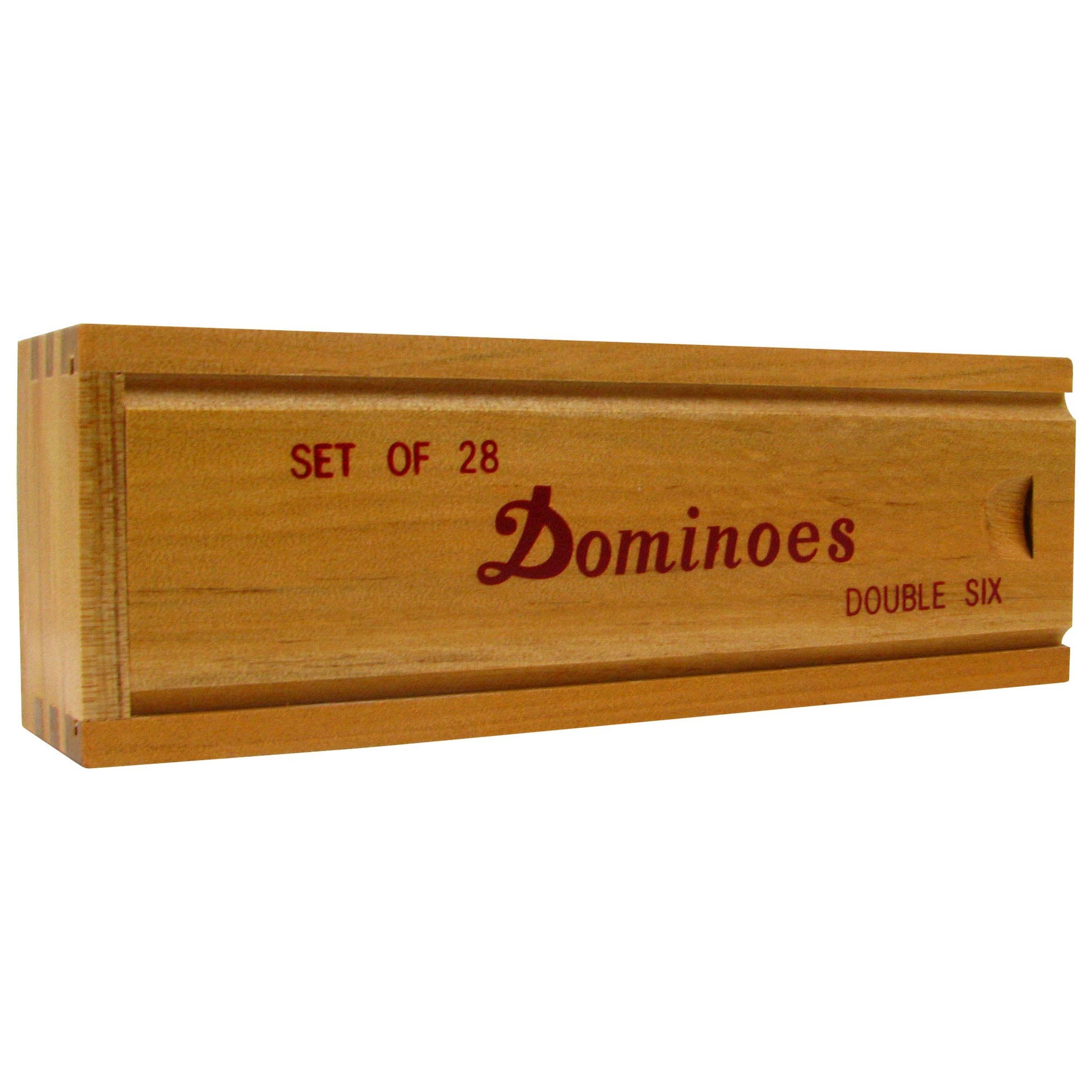Double Six Dominos - 28-Piece Ivory Dominos Set for Adults and Kids - Classic Number Table Games Game for Family with Wooden Storage Case by Hey Play
