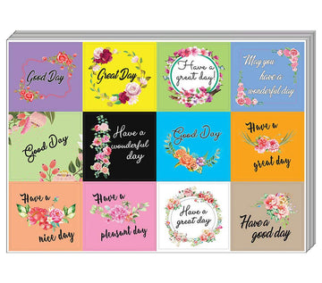 Creanoso Flower Theme Greetings Stickers (10-Sheet) - Total 120 pcs (10 X 12pcs) Individual Small Size 2.1 x 2. Inches, DIY Decoration Art Decal