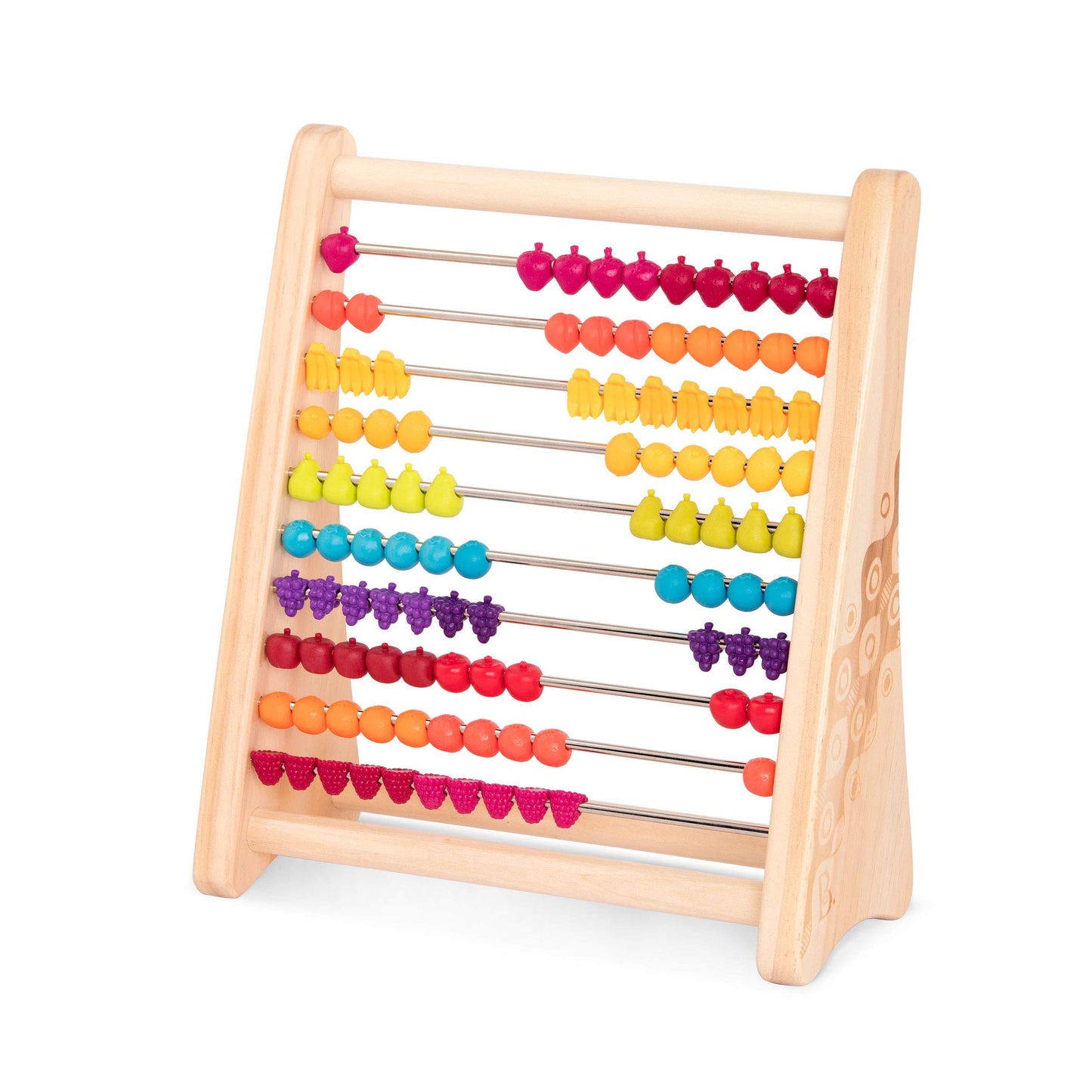 B. toys - Fruity! Wooden Abacus for Kids Classic Math Learning Toy with 100 Beads Educational for Addition, Subtraction Numbers & Counting 18+ Months