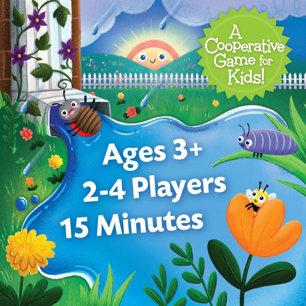 Peaceable Kingdom Down the Waterspout Cooperative Board Game - Preschool Matching Game for Kids - Teamwork & Social Skills - Ages 3+, 2-4 Players