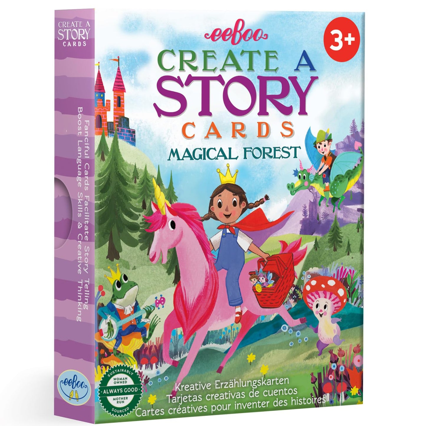 eeBoo: Magical Forest Create a Story Pre-Literacy Cards, 36 Cards with Colorful Characters, Encourages Imagination, for Ages 3 and up