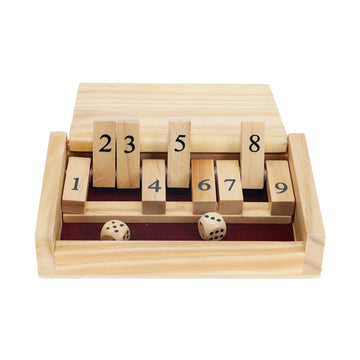 WE Games Mini Shut The Box Game Wooden - 5.5 inches, 9 Number Flip Tiles, Travel Size, Travel Games, Birthday Gifts, Math Games, Home Decor, Living