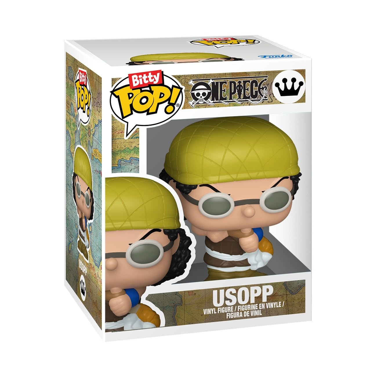 Funko Bitty Pop! One Piece - Usopp, Kaya, Kuro, and A Surprise Mystery Mini Figure - 0.9 Inch (2.2 Cm) Collectable - Stackable Display Shelf Included