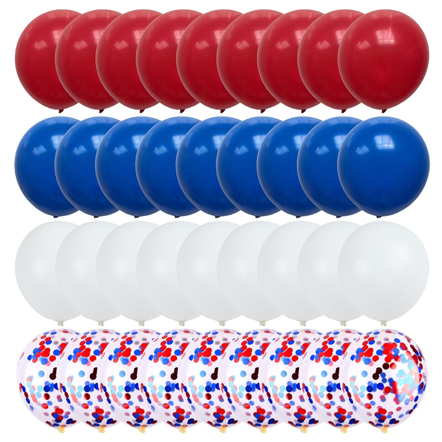 75pcs Red White and Blue Latex Balloons for 4th of July Decorations Independence Day Patriotic Anniversary 250th Memorial Day