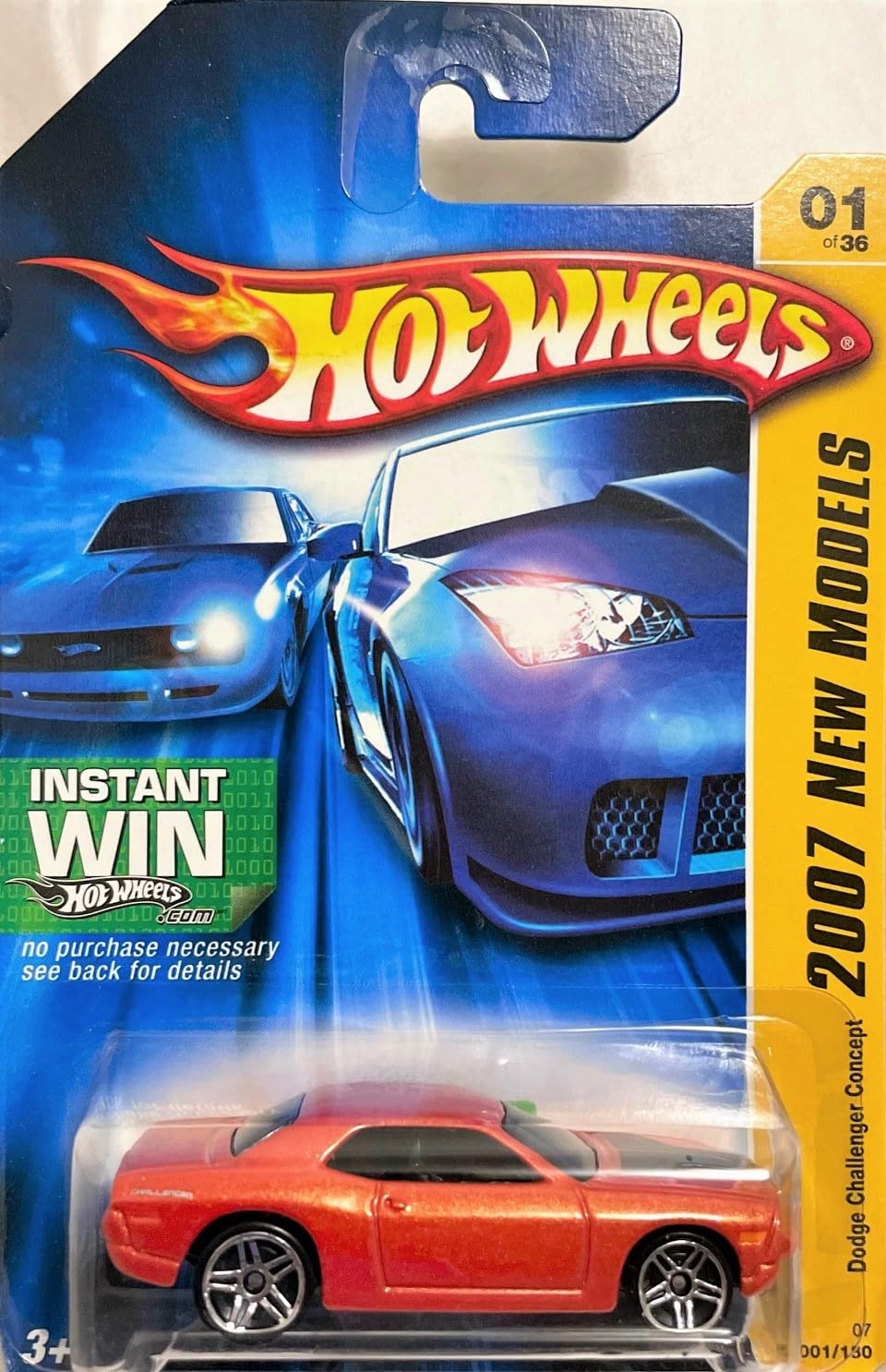 Hot Wheels 2007-001/180 New Models 01/36 Dodge Challenger Concept On Instant Win Card 1:64 Scale