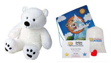 Stuffems Toy Shop Make Your Own Stuffed Animal Mini 8 Inch Very Soft Polar Bear Kit - No Sewing Required!