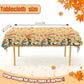3 PCS Thanksgiving Fall Tablecloth Vintage Autumn Pumpkin Maple Leaves Disposable Plastic Thanksgiving Table Cover for Fall Harvest Party Supplies
